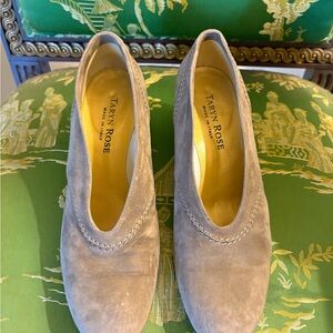 Taryn Rose Tan Heels Suede Comfort